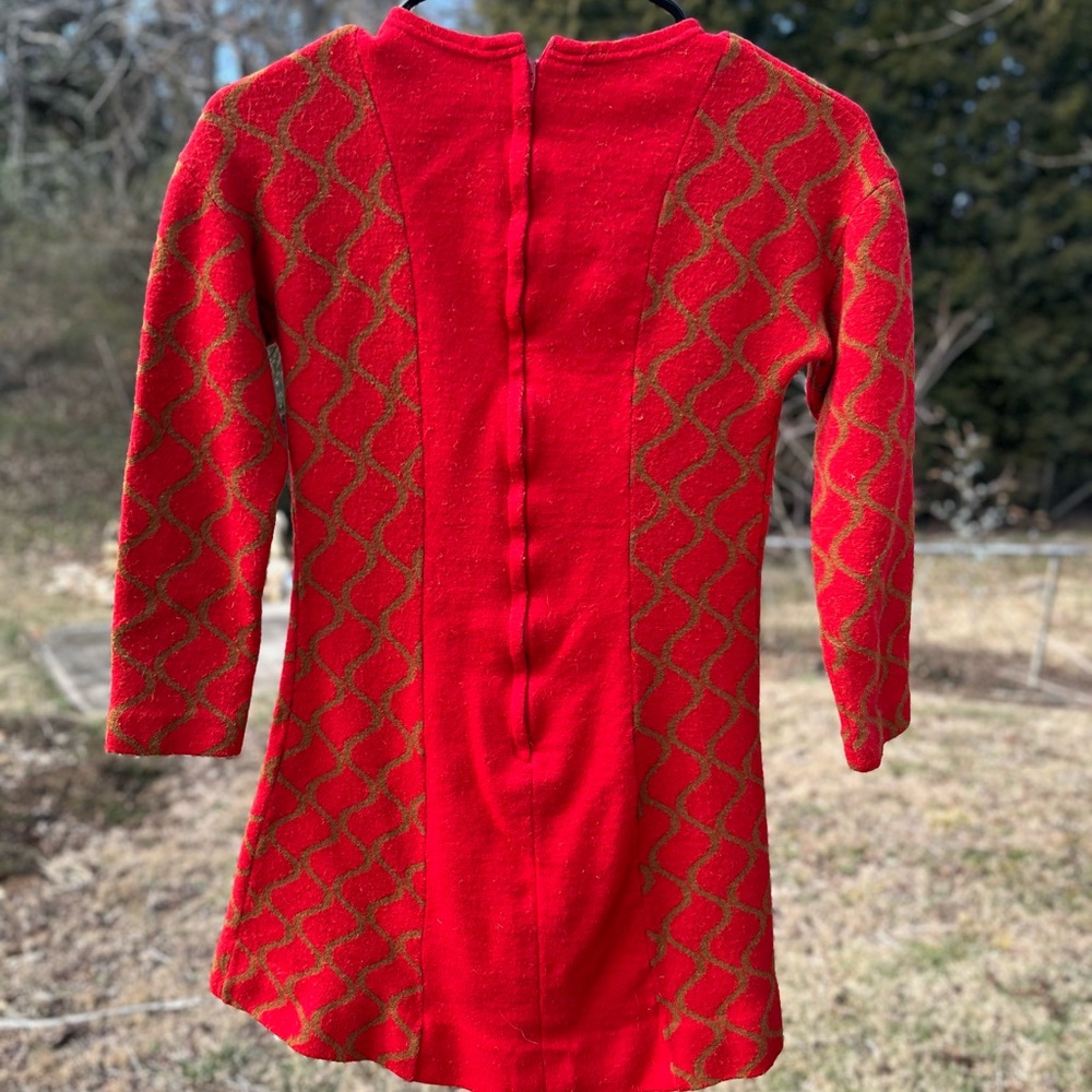 RARE Rudi Genreich for Harmon 1960s red and gold mini dress - Picture 2 of 7